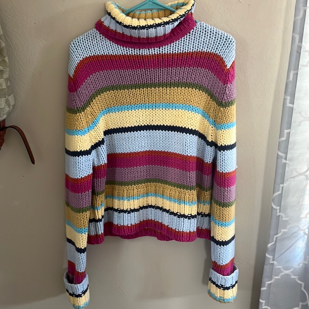 turtleneck multicolored sweater